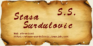Staša Surdulović vizit kartica